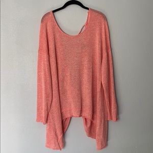 Coral pink open back sweater